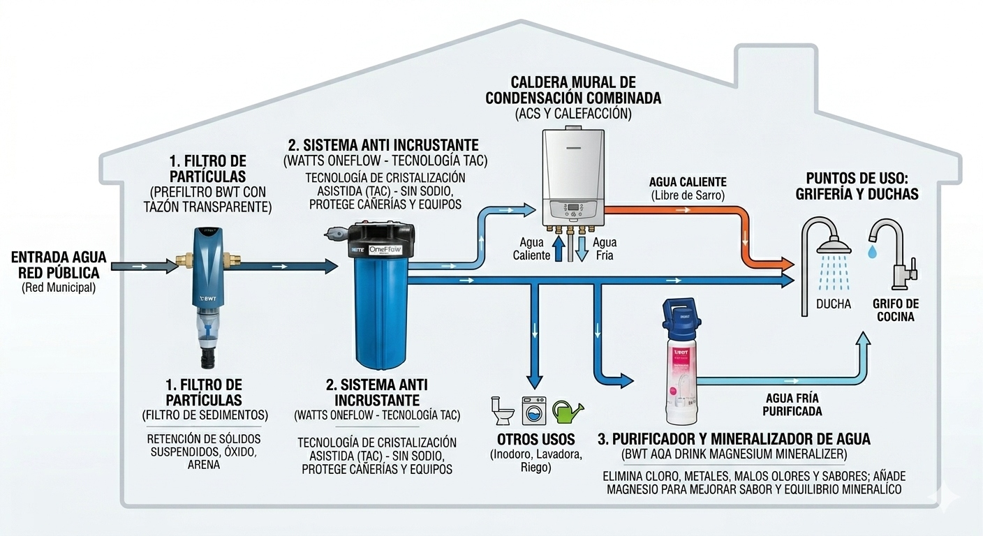 Esquema de instalación sistema de tratamiento de agua